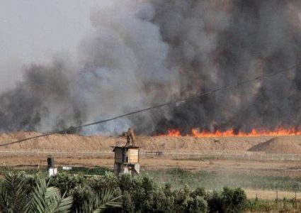 اندلاع 10 حرائق في مستوطنات محيط غلاف غزة