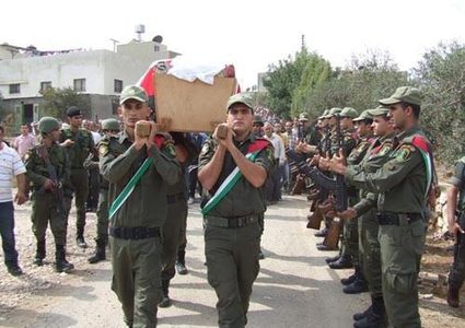 جنين: جنازة عسكرية في وداع شهداء الأمن الوطني