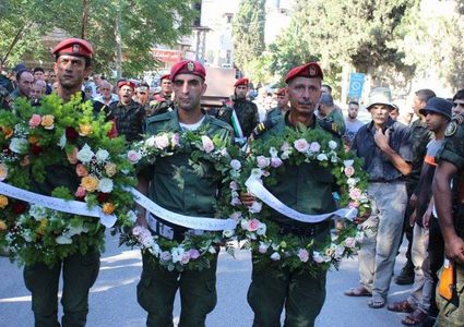 الأمن الوطني يقيم بيت عزاء لشهداء الواجب في جنين