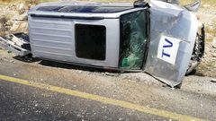 اصابة 3 صحفيين من الجزيرة بحادث سير