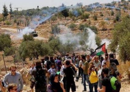 الاحتلال يهاجم مسيرة نعلين السلمية بالغاز والرصاص