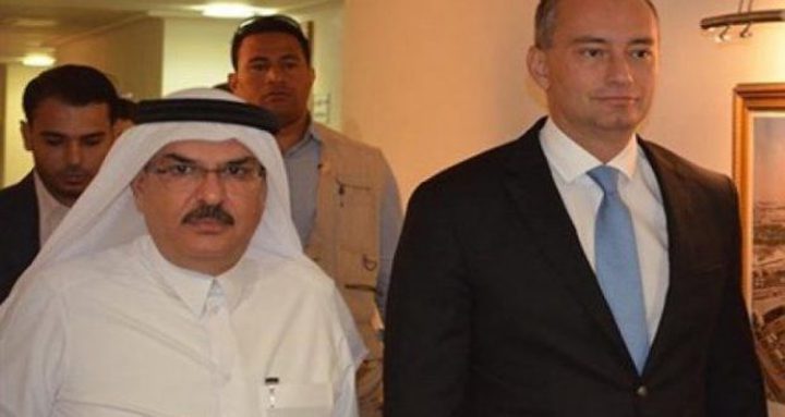 وزير خارجية قطر وملادينوف يبحثان التطورات بغزة