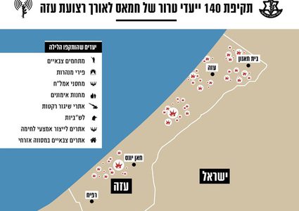قوات الاحتلال تعلن قصفها لأكثر من 140 موقع في غزة