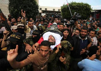 تشييع جثامين شهداء غزة الذين ارتقوا امس