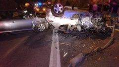 مصرع مواطن بحادث تصادم بين مركبتين