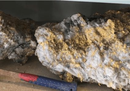 العثور على صخرتين ضخمتين من الذهب