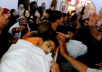 تشييع جثمان الشهيد صهيب أبو كاشف في خانيونس