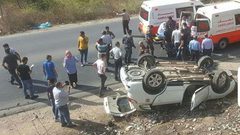 إصابة متوسطة في انقلاب مركبة على مدخل جنين الجنوبي