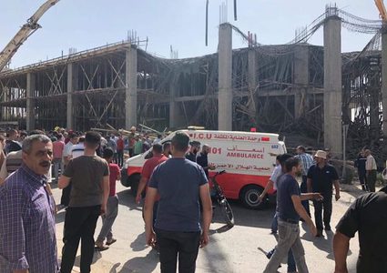 اصابة مواطن بانهيار سقف قيد الانشاء