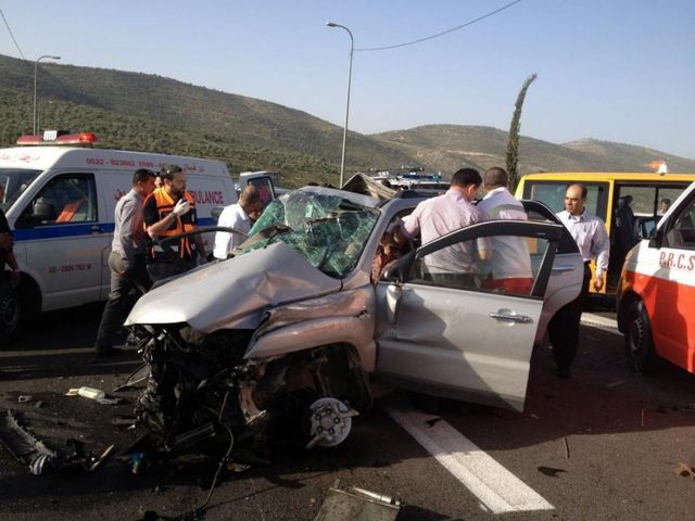 5 إصابات بحادث سير على الطريق بين رام الله ونابلس