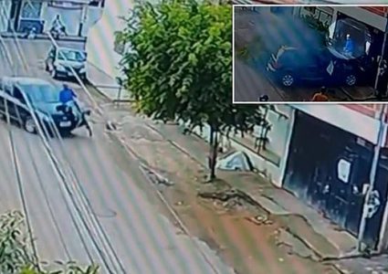 نجاة راكب درّاجة بأعجوبة من موت محقق!