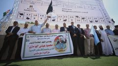 مسيرة شعبية اسناداً للرئيس محمود عباس