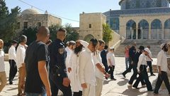 مستوطنون يؤدون رقصات استفزازية قرب الأقصى