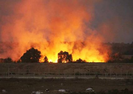 5 حرائق في غلاف غزة بفعل بالونات حارقة