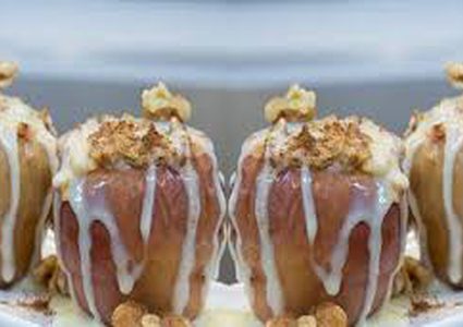 تشيز كيك خفيف بالتفاح المشوي