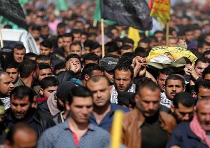 غزة تشيع 7 شهداء ارتقوا برصاص الاحتلال