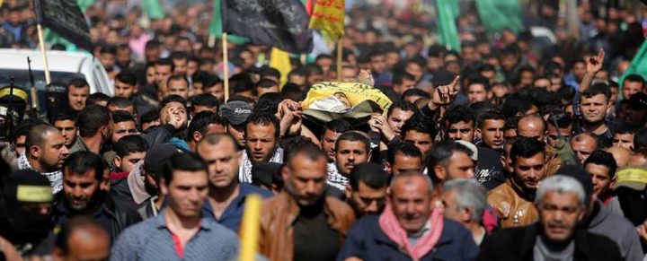 غزة تشيع 7 شهداء ارتقوا برصاص الاحتلال