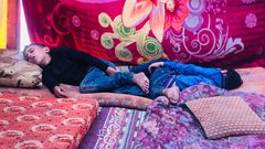 ساحة السرايا في غزّة مسكن من لا مسكن له