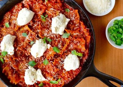 لازانيا في المقلاة