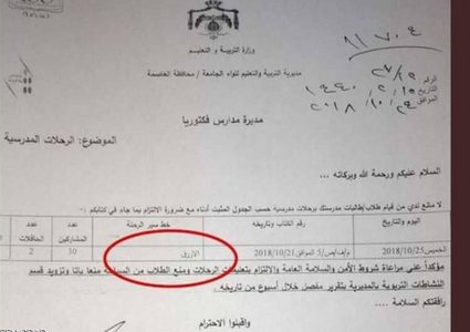 الأردن: حافلة الطلاب المنكوبين خالفت خط سير الرحلة