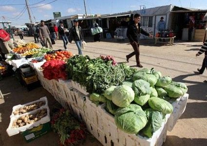 الاحتلال يتلف بسطات الباعة على معبر وادي الخليل