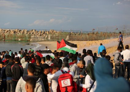 المسير البحري  للمطالبة بكسر الحصار شمال غزة