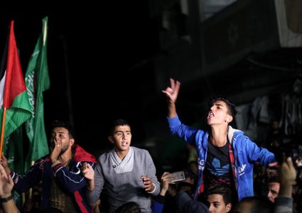 احتفال في قطاع غزة بعد انتهاء العدوان الإسرائيلي