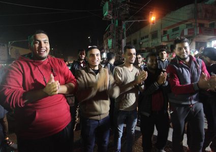 احتفال في قطاع غزة بعد انتهاء العدوان الإسرائيلي