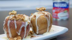 تشيز كيك خفيف بالتفاح المشوي