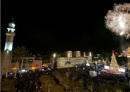 إضاءة شجرة الميلاد في كنيسة المهد