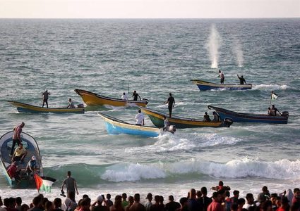 انطلاق المسير البحري الـ 20 شمالي قطاع غزة