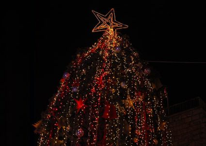 إضاءة شجرة عيد الميلاد في غزة