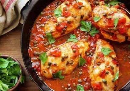 ستيك دجاج بالصوص الاحمر