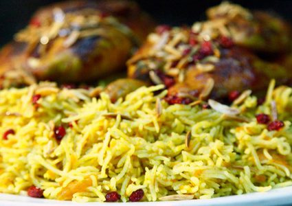 الكبسة بالدجاج المحمر