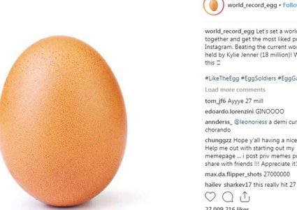 "بيضة" تحطم الرقم التاريخي على "إنستغرام"