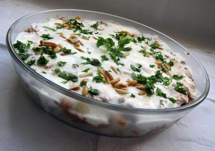 طريقة عمل فتة الباذنجان باللبن