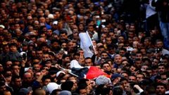 تشيع الشهيد محمود النباهين في غزة