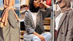 أزياء محجبات: جاكيت تارتان لإطلالة شتاء 2019