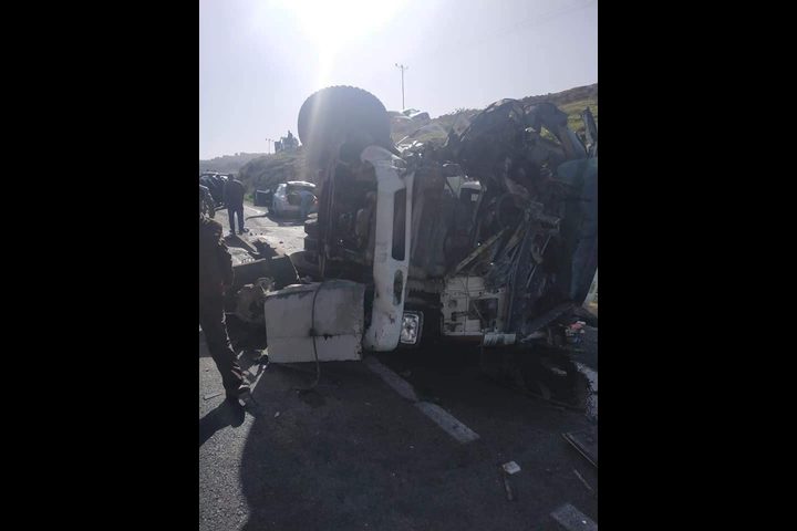 الشرطة: حادث تقوع أسفر عن 10 اصابات ولا يوجد وفيات