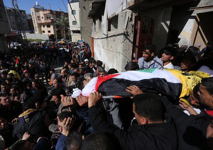 تشييع جثمان الشهيد أبو جبل من غزة