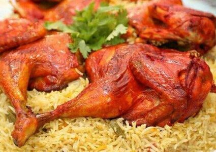 مندي الدجاج الحار مع الأرز