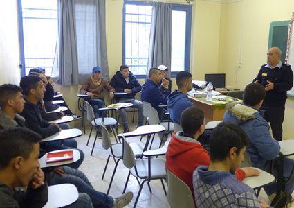 الشرطة تنظيم محاضرات توعوية شرطية لطلبة مركز التدريب المهني