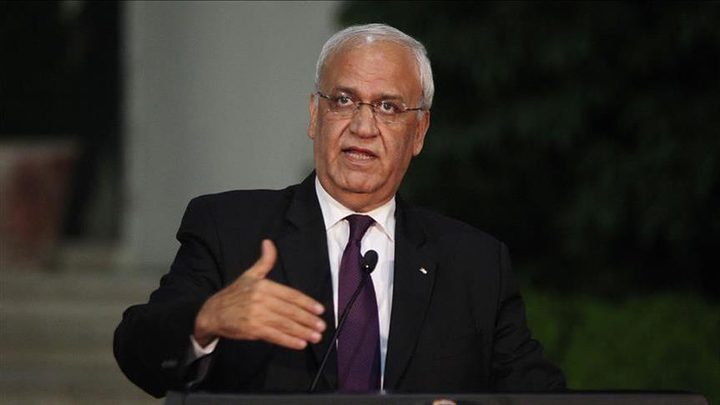 عريقات: التطبيع مع دولة الاحتلال طعنة في الظهر