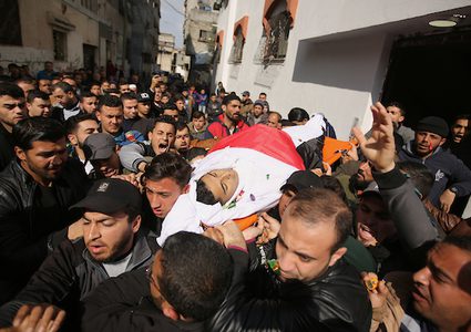 تشييع جثماني الشهيدين اشتيوي وشلبي من غزة