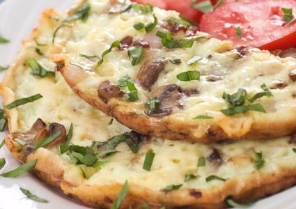 البيض المقلي مع الفطر