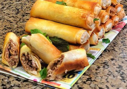 طريقة عمل رولات المسخن بالدجاج