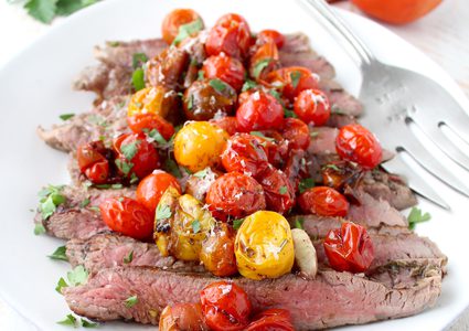 طريقة عمل ستيك اللحم بالطماطم