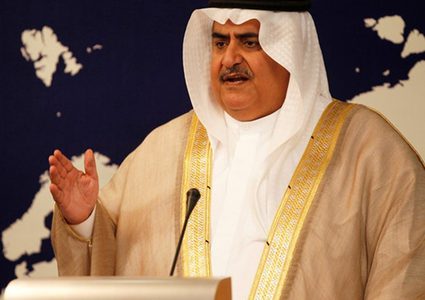 وزير الخارجية البحريني:مواجهة إيران أهم من القضية الفلسطينية