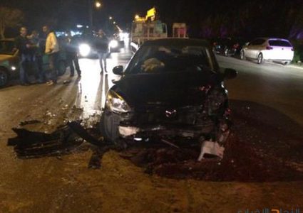 اصابة ٤ مواطنين اثر حادث سير شمال الخليل