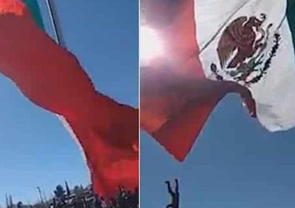 علم كاد أن يقتل جنديا.. فيديو مؤلم للطيران والارتطام بالأرض